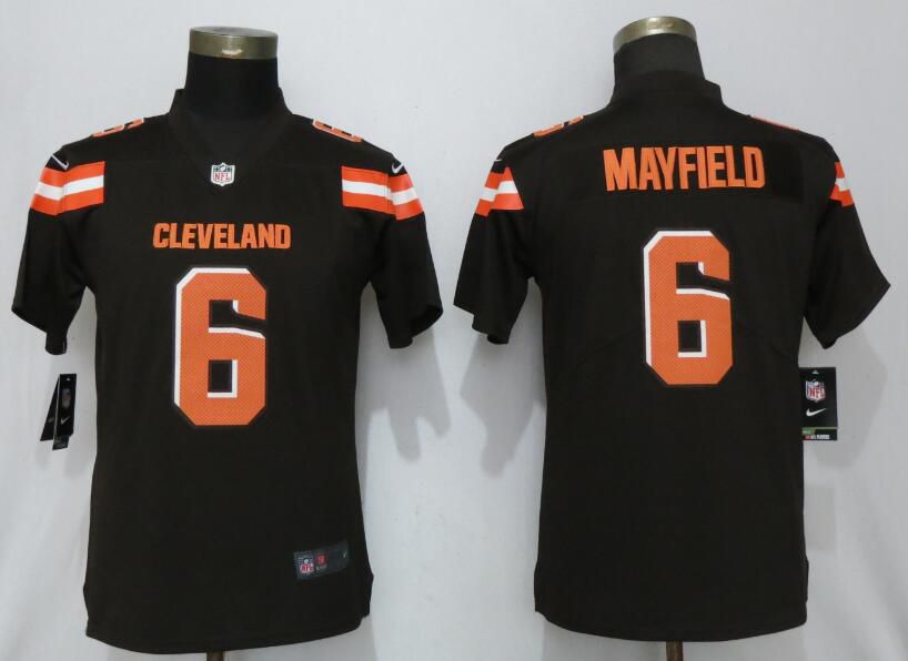 Women Cleveland Browns #6 Mayfield Brown Nike Vapor Untouchable Player NFL Jerseys